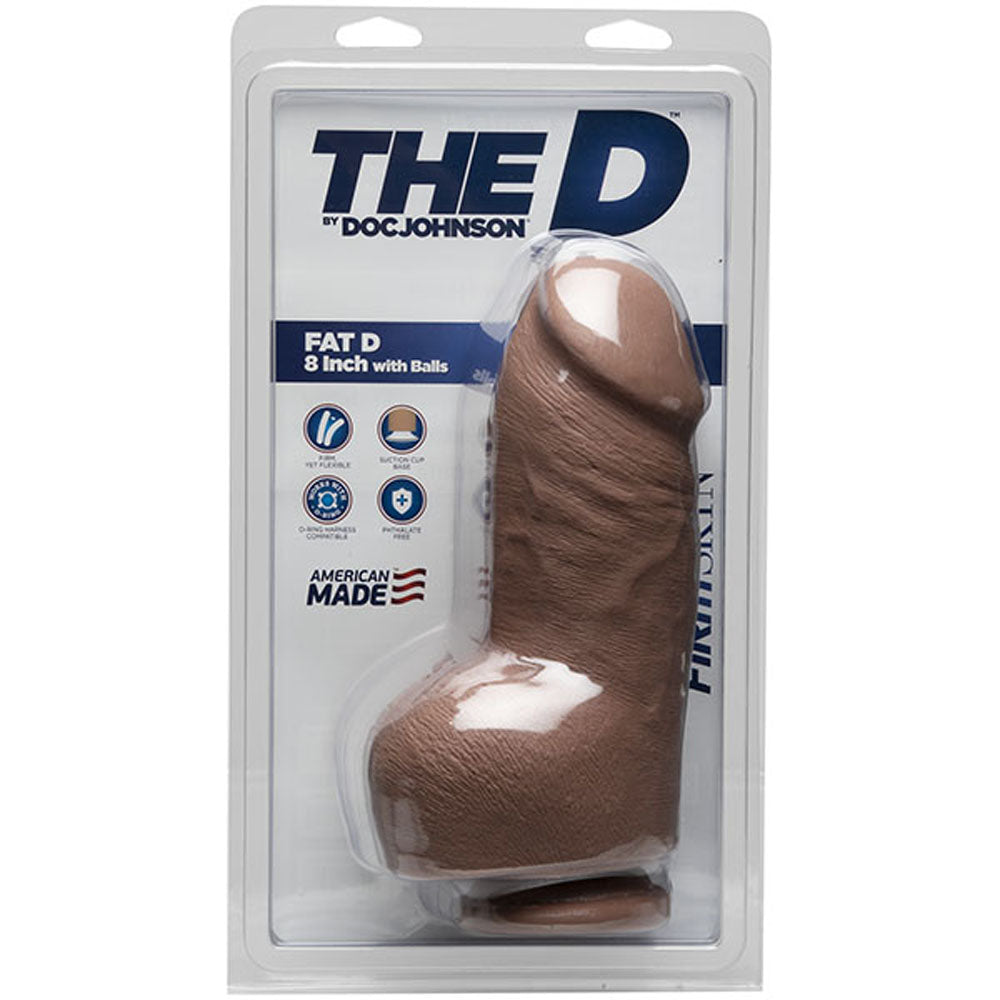The D - Fat D - 8 Inch With Balls - Firmskyn - Caramel