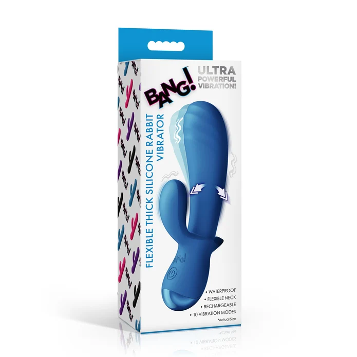 Bg Thick Silicone Rabbit Vibrator Blue