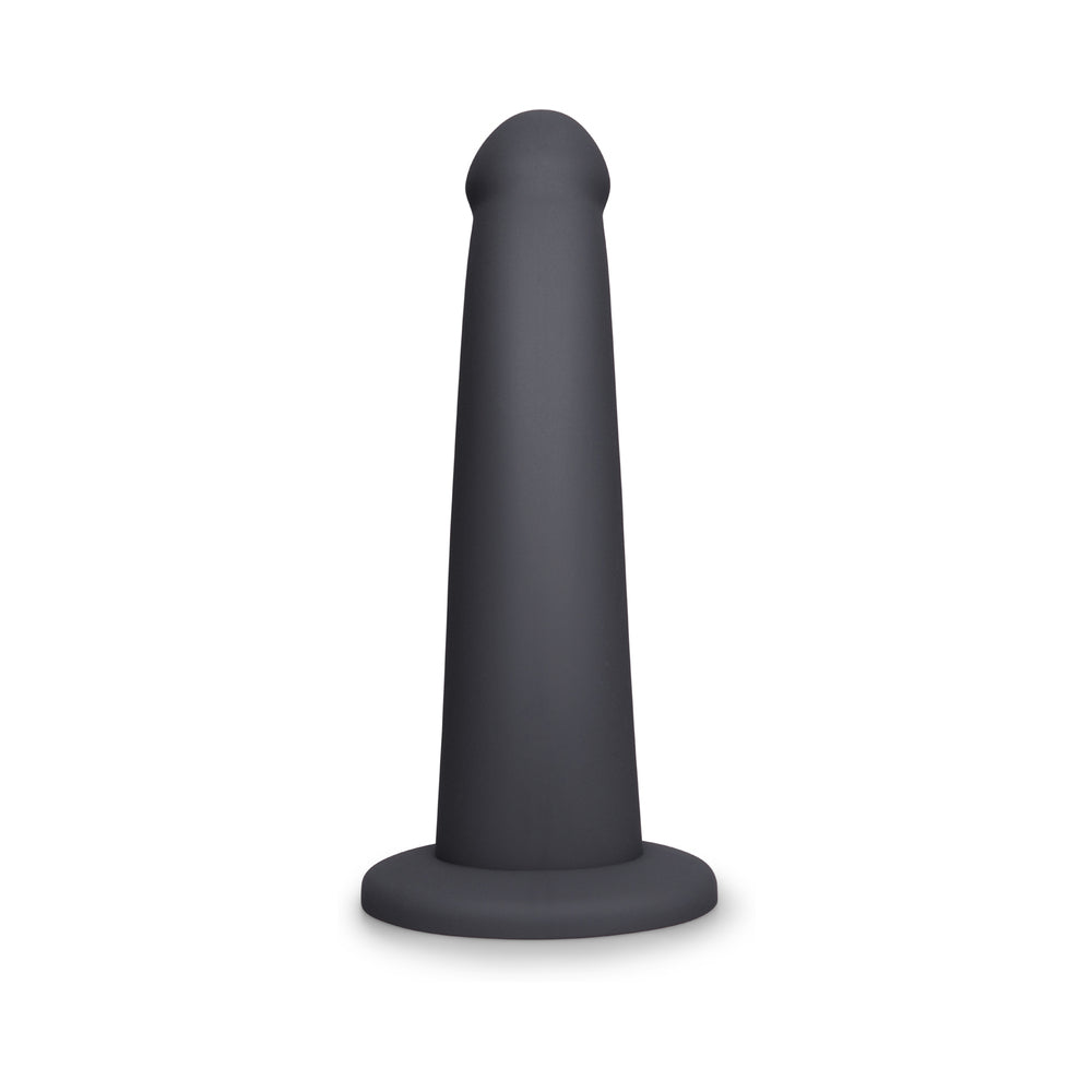 b-Vibe Essentials 7 in. Smooth Silicone Dildo Black