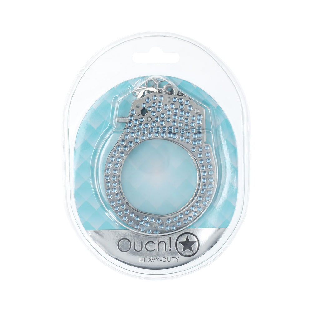 Ouch! Heavy-Duty Diamond Handcuffs Blue