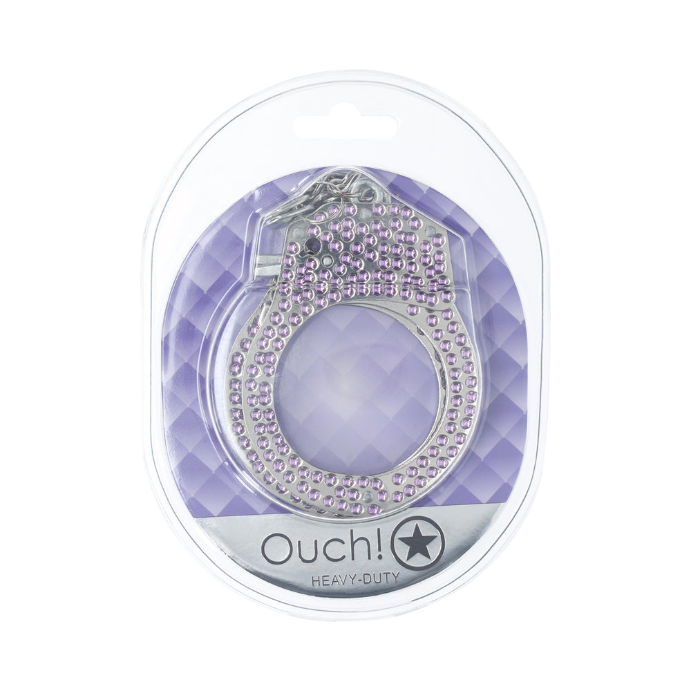 Ouch! Heavy-Duty Diamond Handcuffs Purple