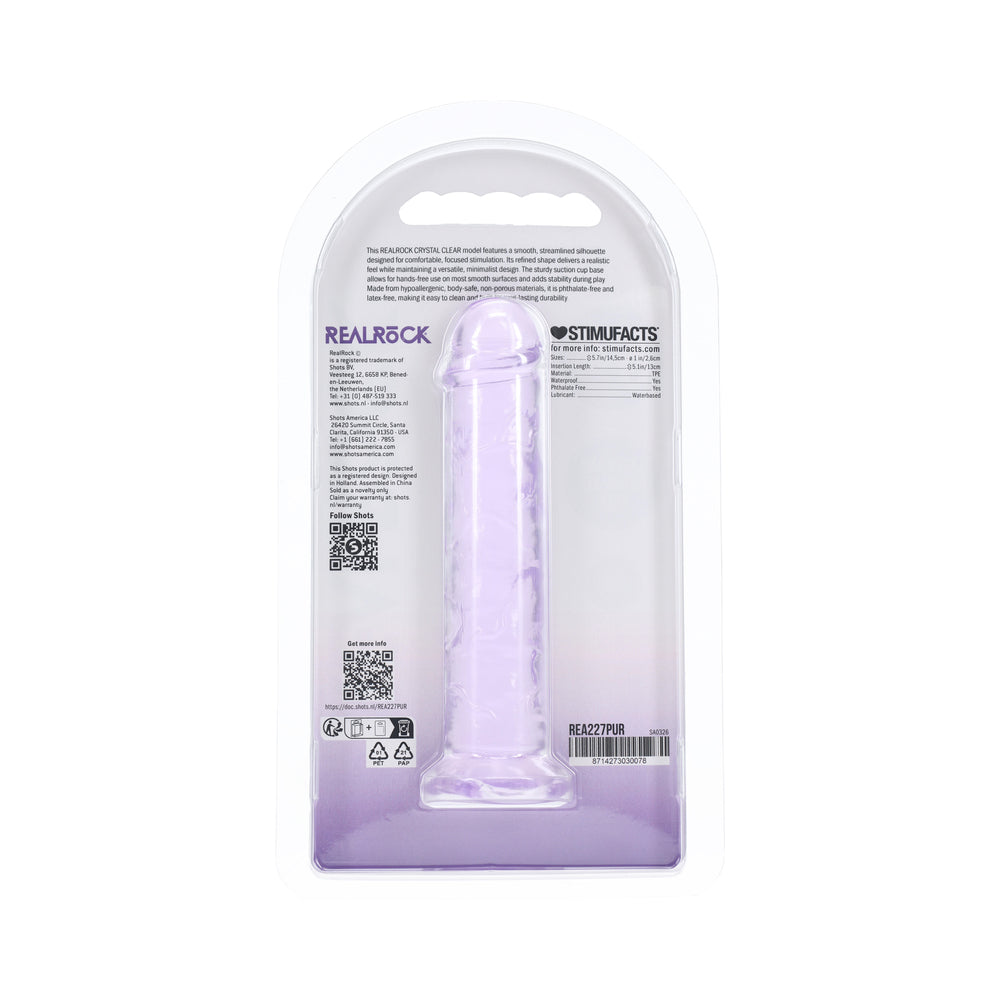 Realrock Realistic Dildo 5 in. Purple