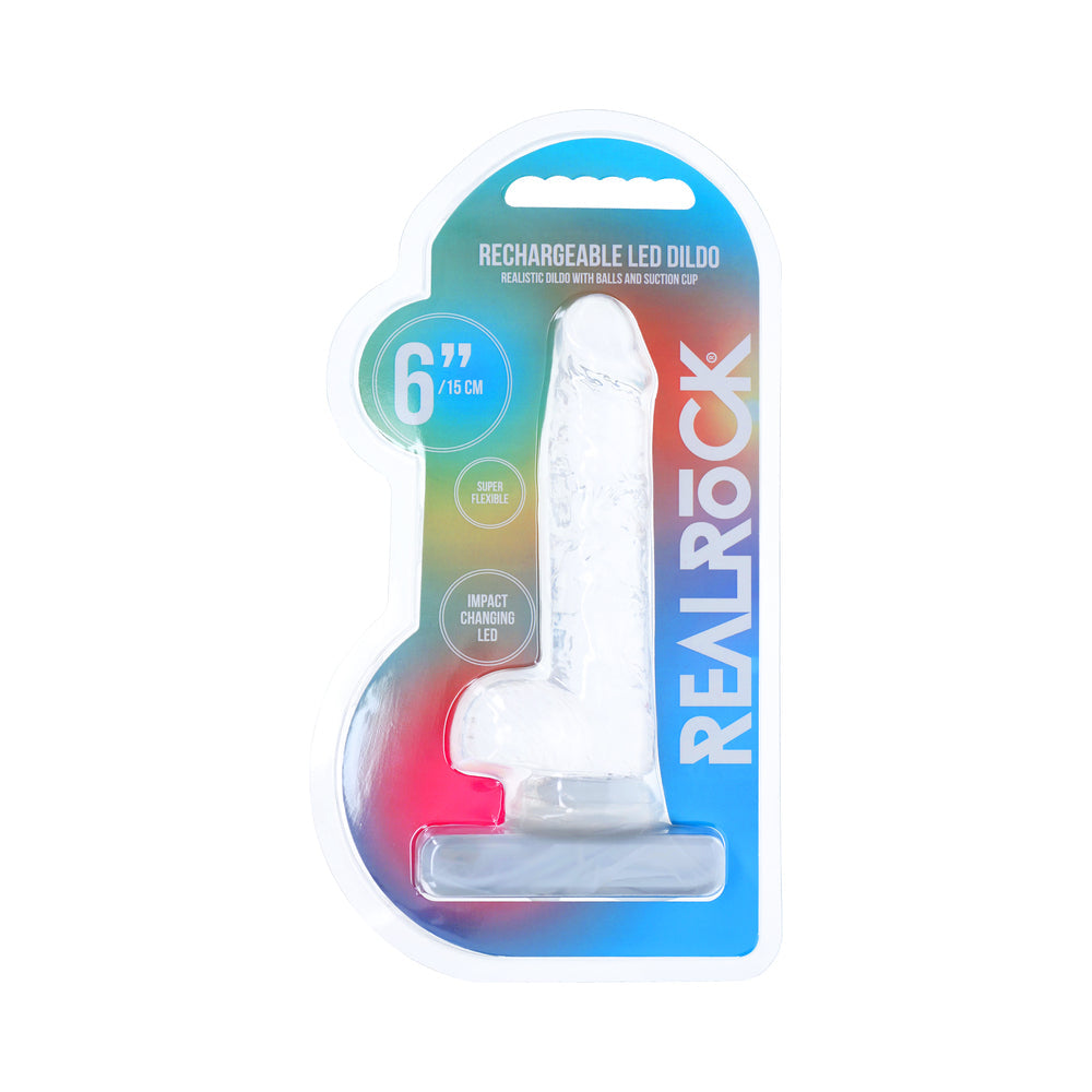 Realrock Crystal Clear LED Touch Dong 6 in. Translucent