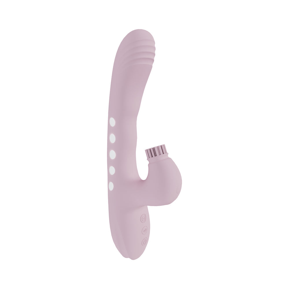 VIVE Andria LED G-Spot Vibrating and Tap Clit Stimulator Pink
