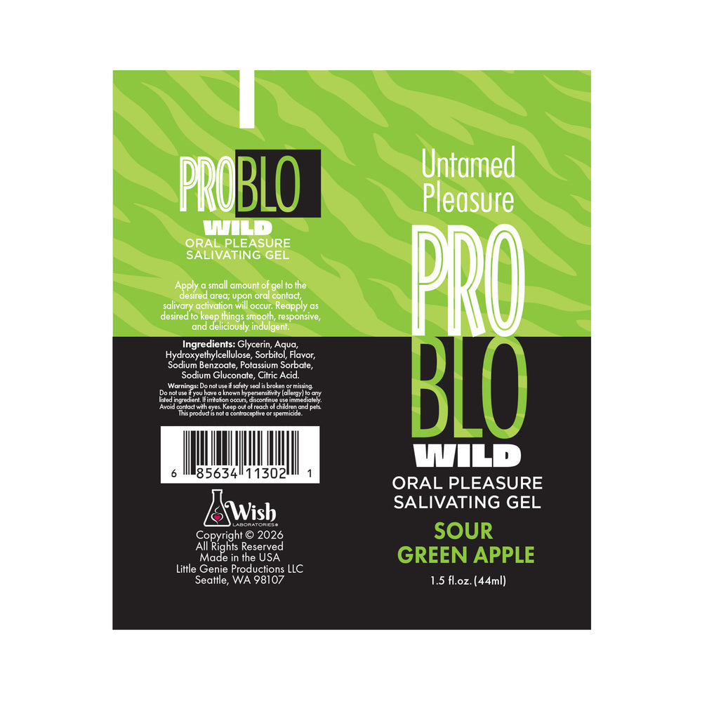 ProBlo Wild Oral Pleasure Salivating Gel Sour Green Apple 1.5 oz.