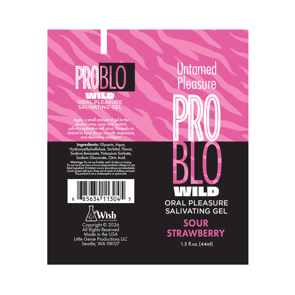 ProBlo Wild Oral Pleasure Salivating Gel Sour Strawberry 1.5 oz.