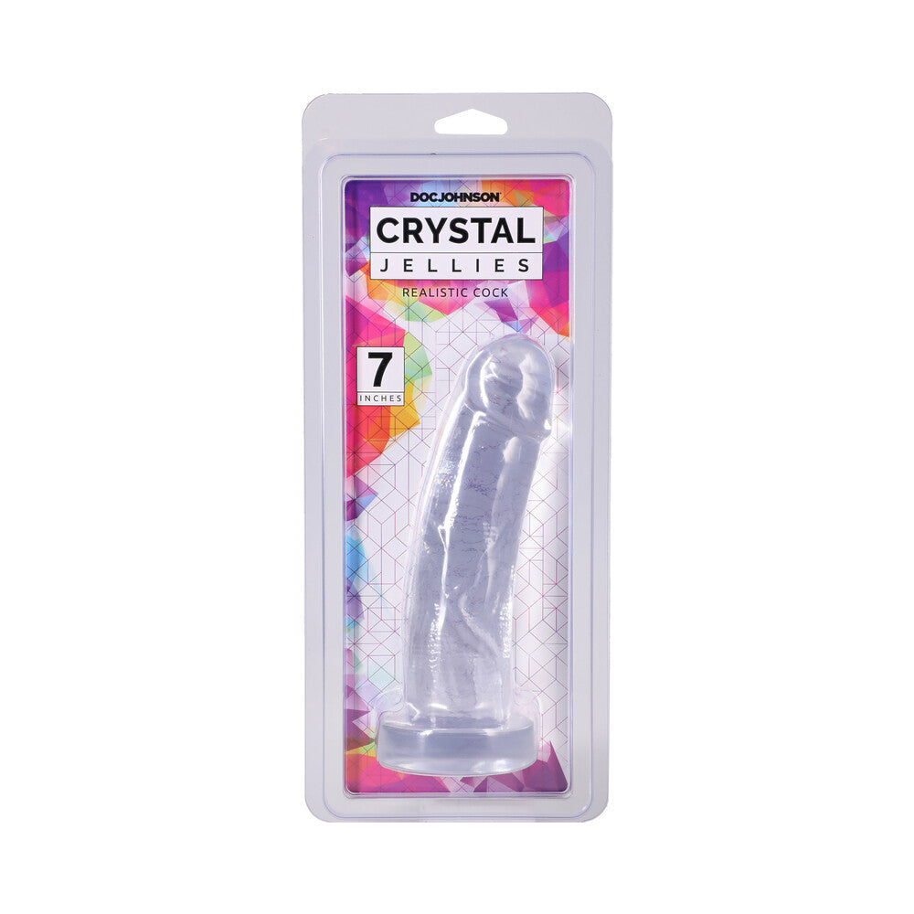 Crystal Jellies Realistic Cock 7 in. Clear