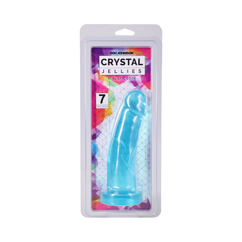 Crystal Jellies Realistic Cock 7 in. Teal