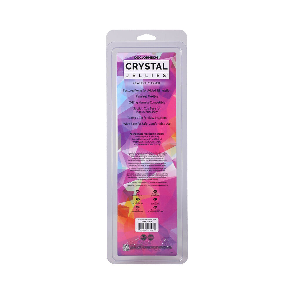 Crystal Jellies Realistic Cock 9 in. Pink