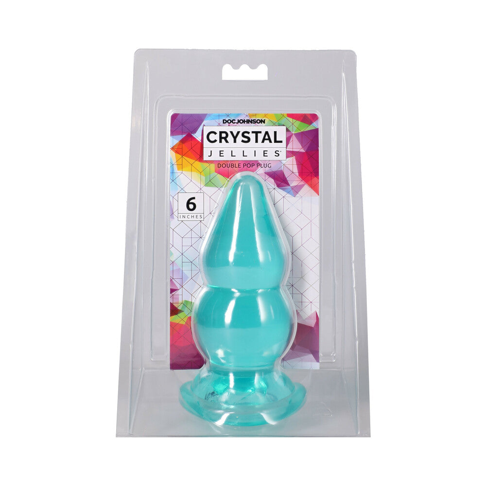 Crystal Jellies Double Pop Plug 6 in. Teal
