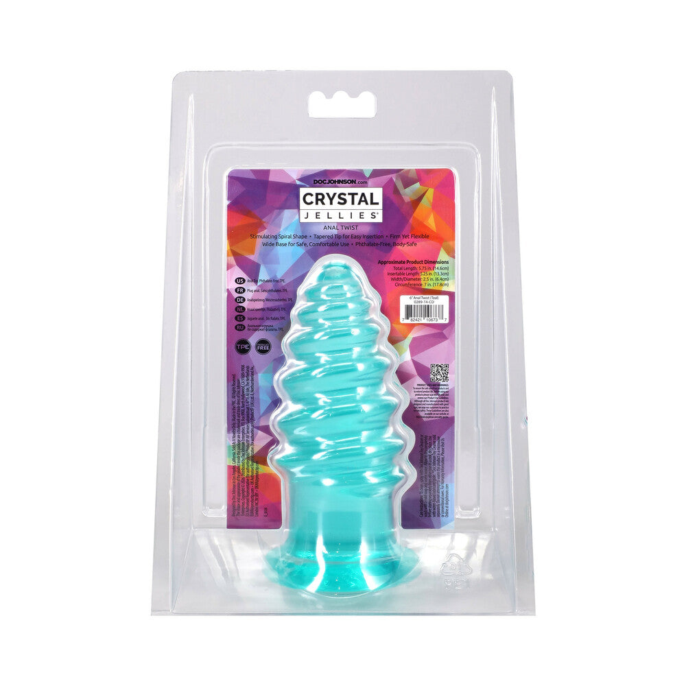 Crystal Jellies Anal Twist 6 in. Teal