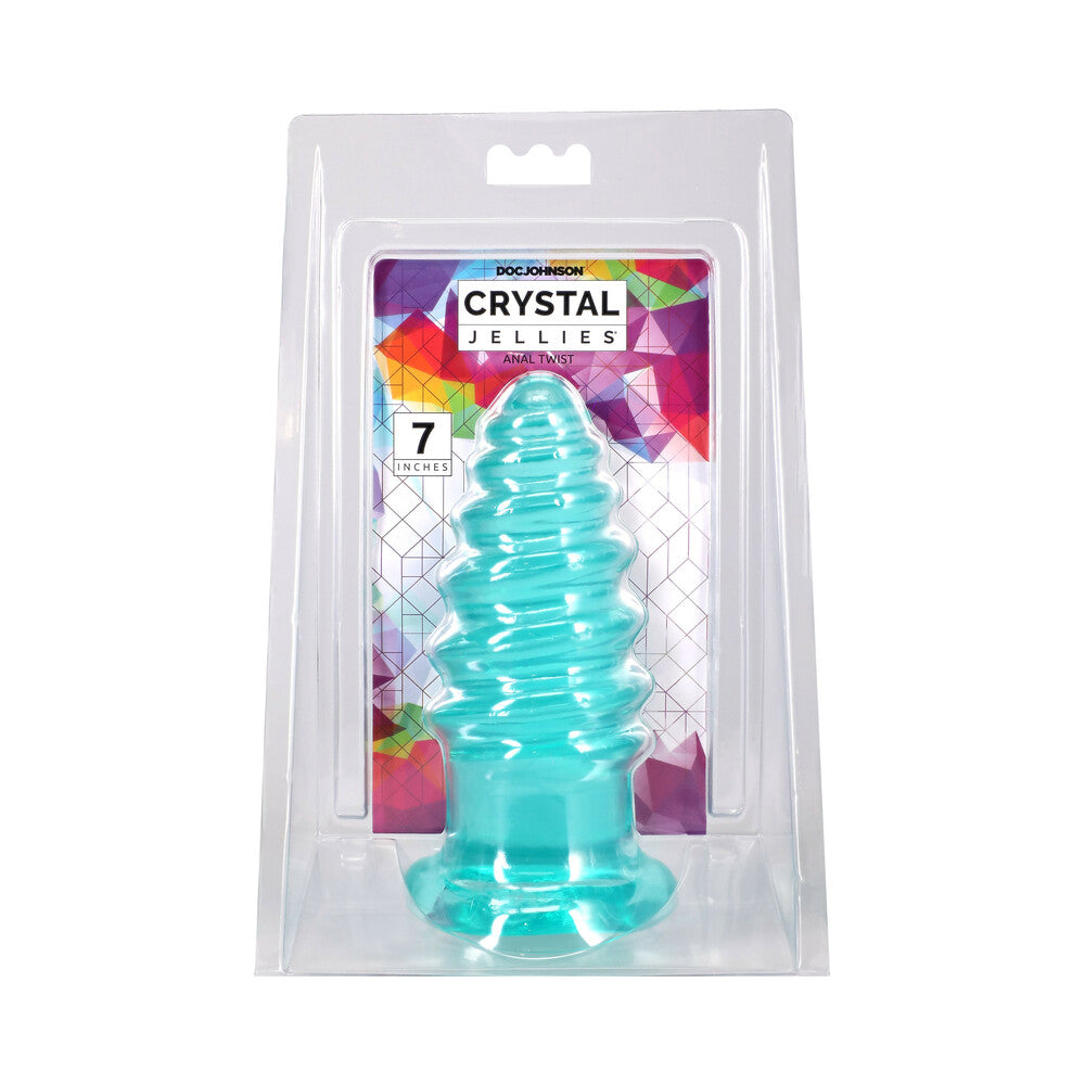 Crystal Jellies Anal Twist 7 in. Teal