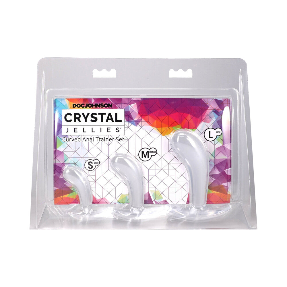 Crystal Jellies Curved Anal Trainer Set Clear