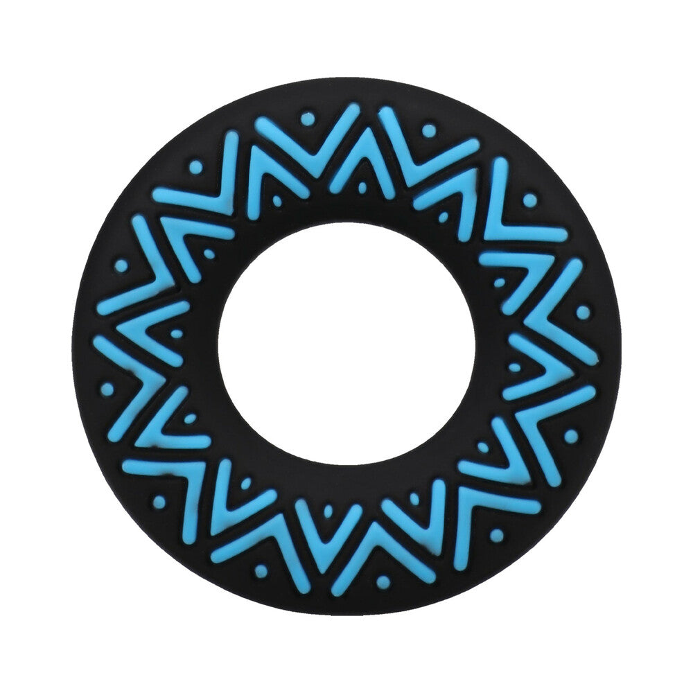 Polynesian Pleasures Hula Loops Silicone Tribal C-Ring 25mm Blue/Black