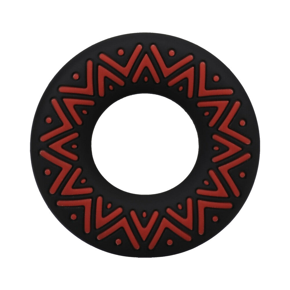 Polynesian Pleasures Hula Loops Silicone Tribal C-Ring 35mm Red/Black