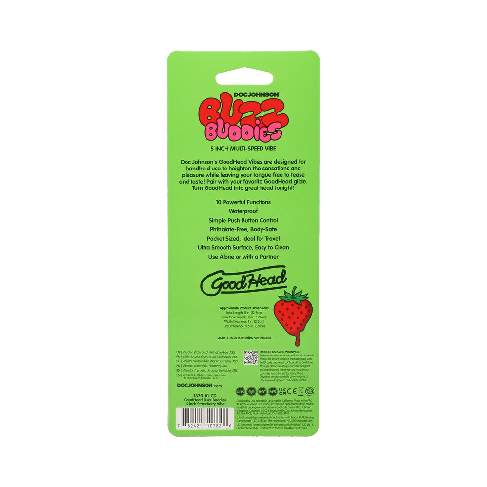 GoodHead Buzz Buddies 5 in. Muti-Speed Vibe Strawberries