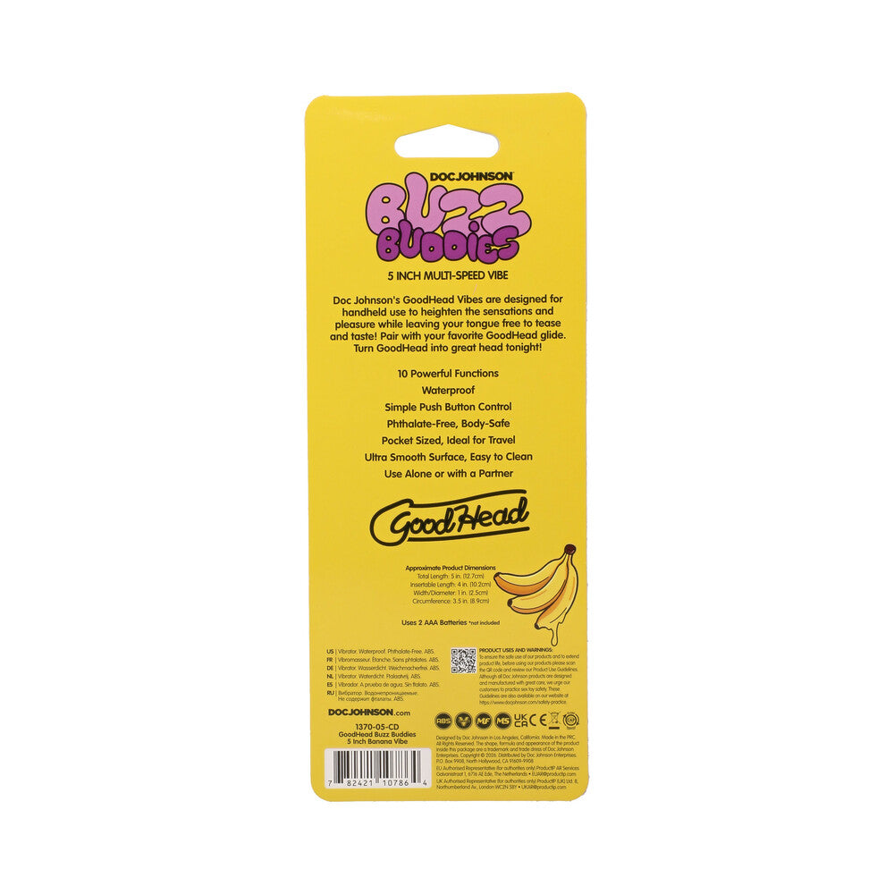 GoodHead Buzz Buddies 5 in. Muti-Speed Vibe Bananas