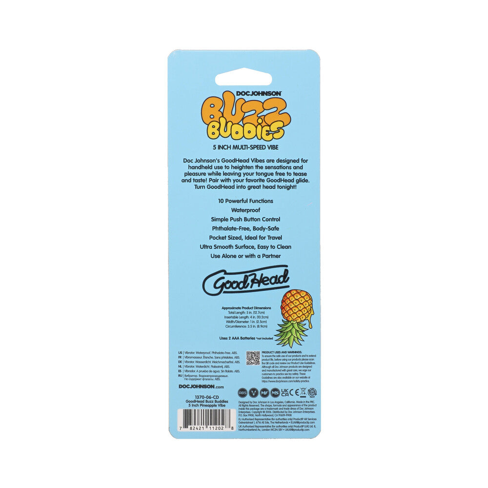 GoodHead Buzz Buddies 5 in. Muti-Speed Vibe Pineapple