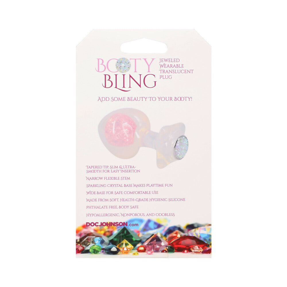 Booty Bling Jeweled Wearable Silicone Plug Large Translucent