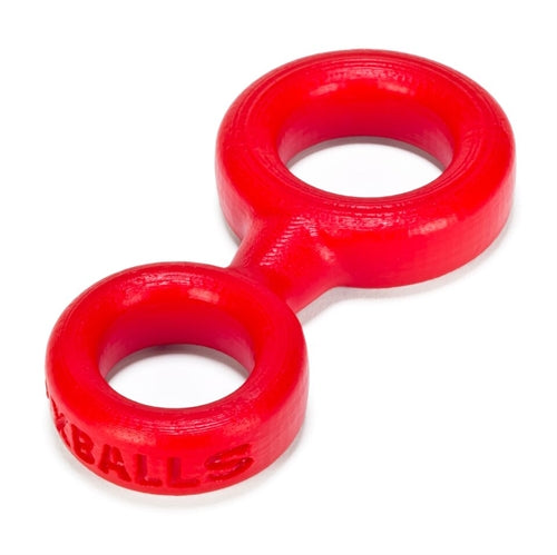 8 Ball Cockring With Attached Ball Ring Ox Balls - Red