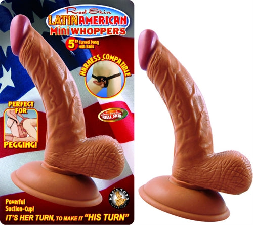 Latin American Mini Whoppers 5-Inch Curved Dong With Balls - Latin