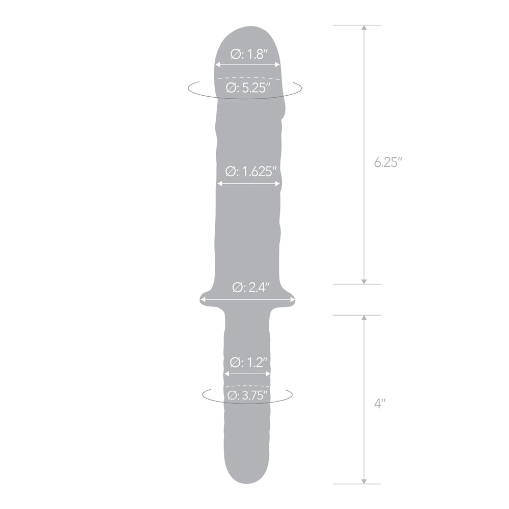 Glas 11" Girthy Cock Double Ended With Handle