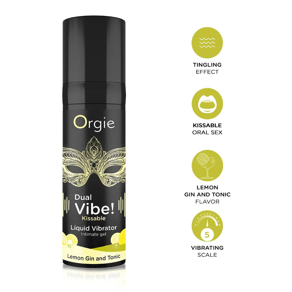 Orgie Dual Vibe Kissable Liquid Vibrator Lemon Gin And Tonic