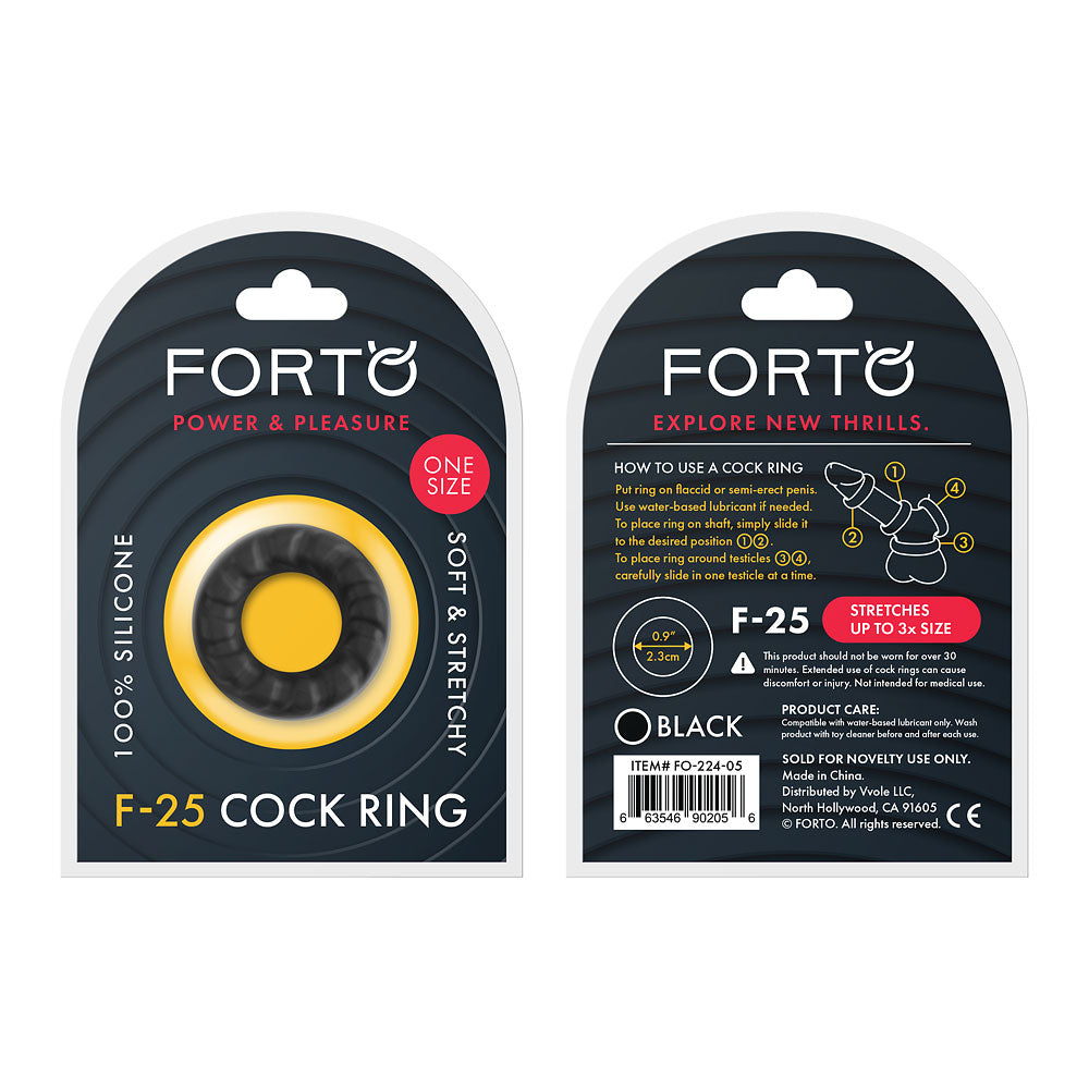 F-25: 23Mm 100% Liquid Silicone C-Ring O/S Black
