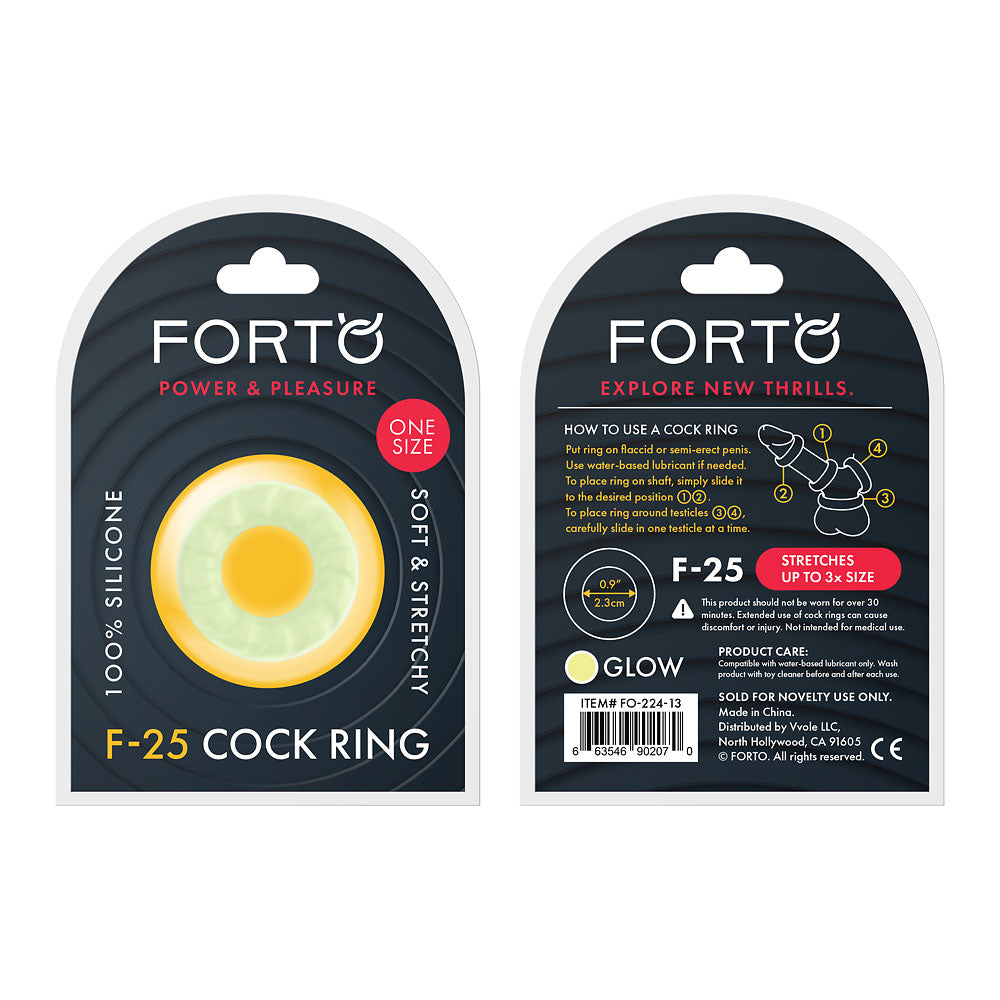 F-25: 23Mm 100% Liquid Silicone C-Ring O/S Glow
