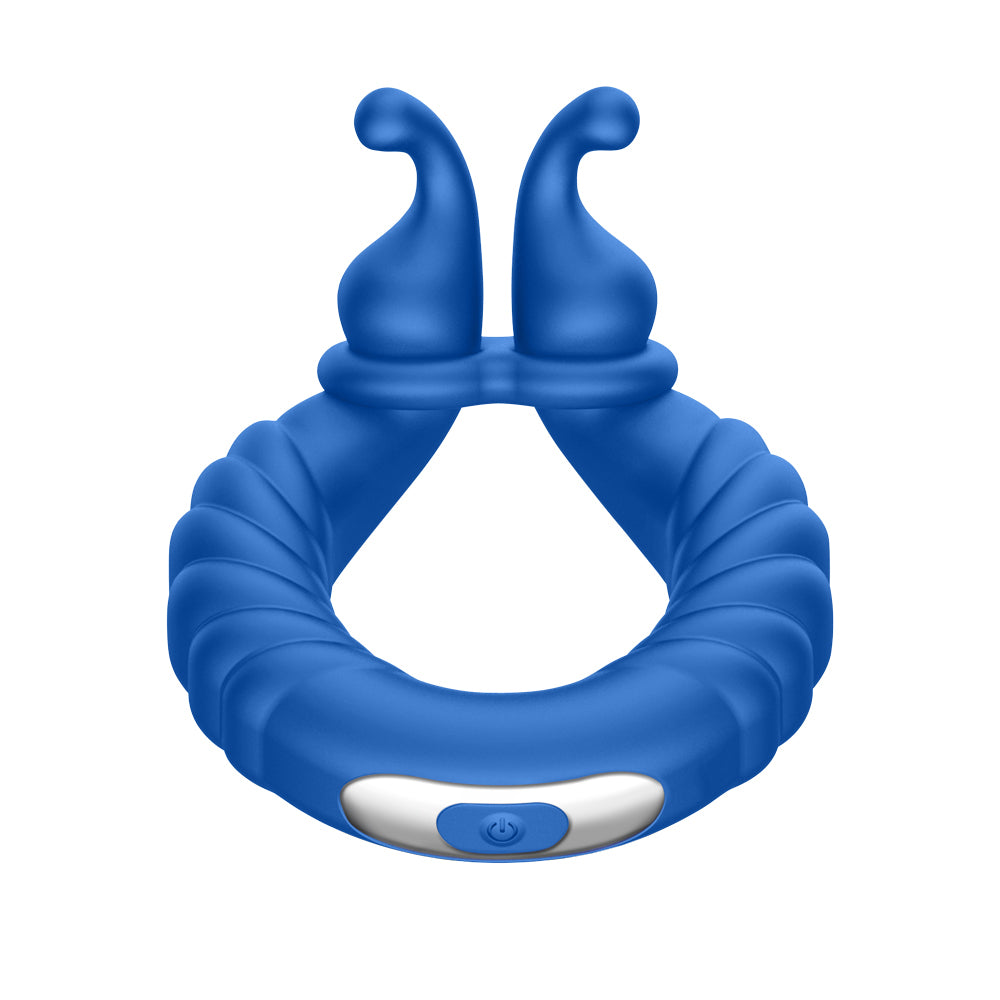 F-24: Textured Vibrating Cockring Blue