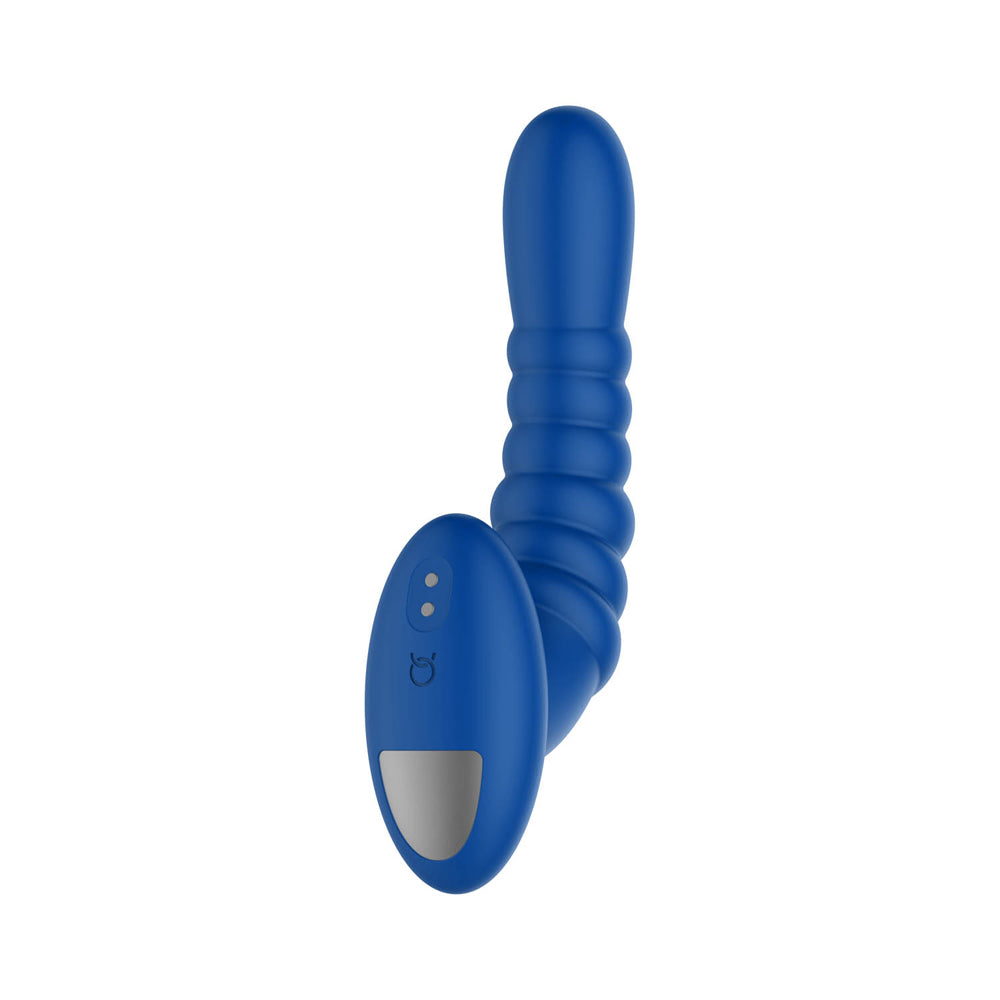 Ribbed Pro Vibrating Massager Blue