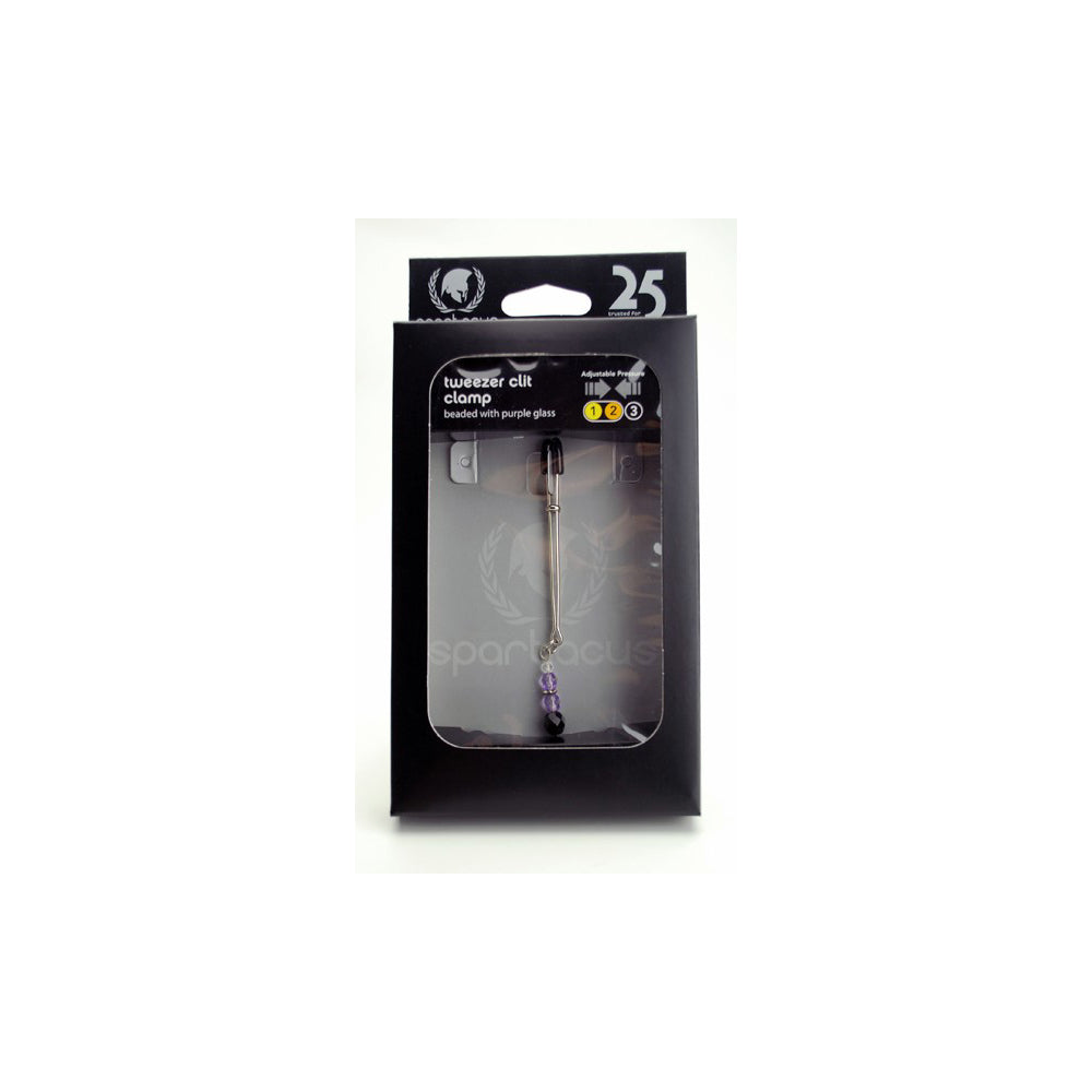 Tweezer Clit Clamp W/Purple Beads - Adj.