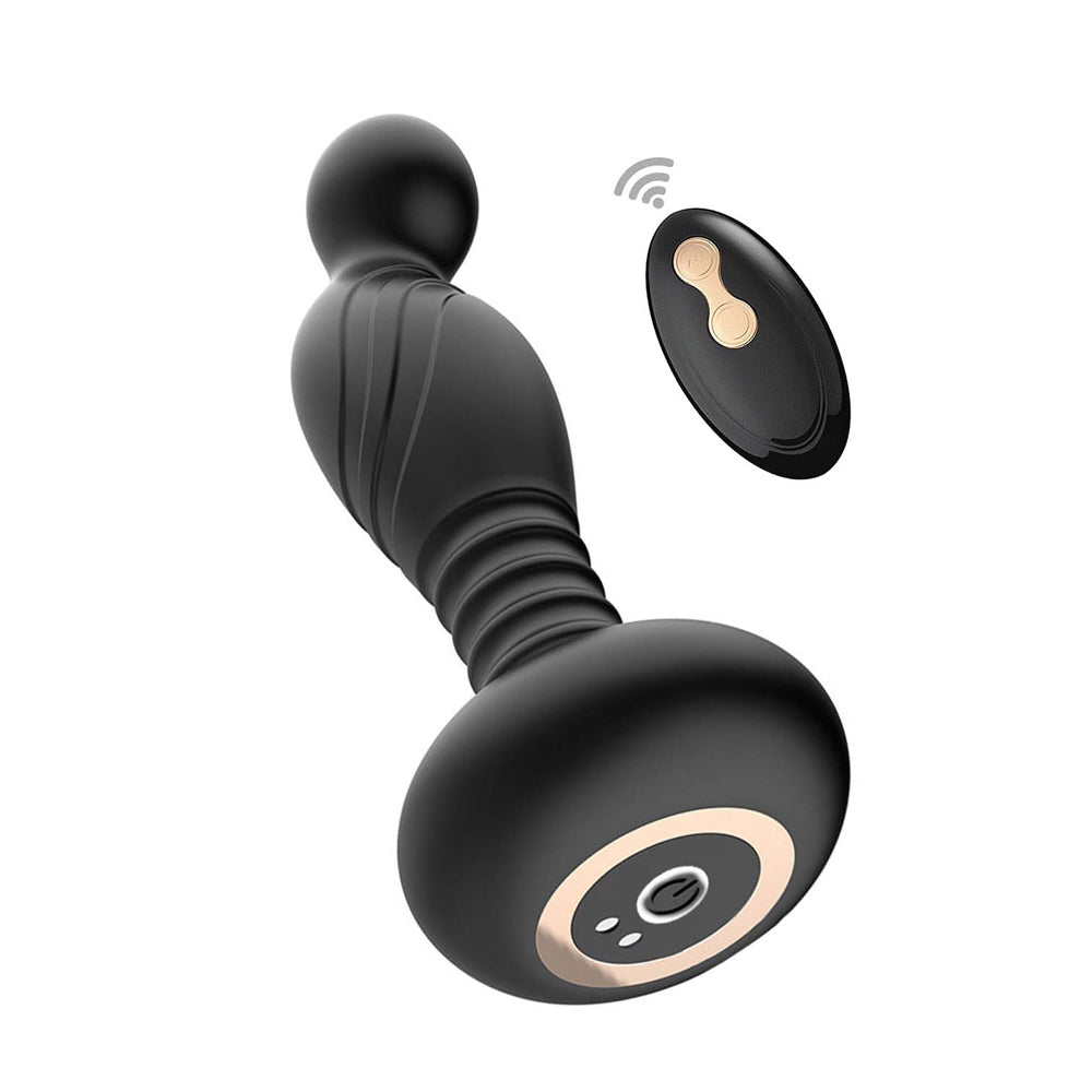 Ass-Sation Remote Vibrating P Spot Plug Black
