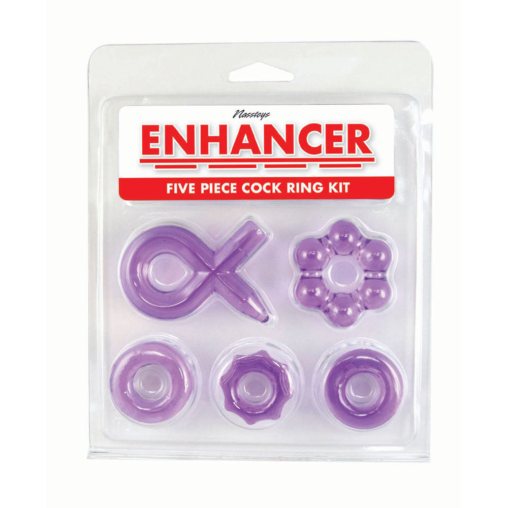 Enhancer Five Piece Cock Ring Set Purple