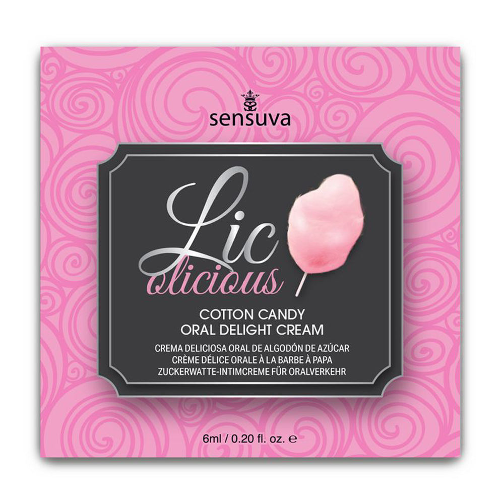 Lic-O-Licious Oral Delight Cream Cotton Candy 6 ml. Single-Use Packet