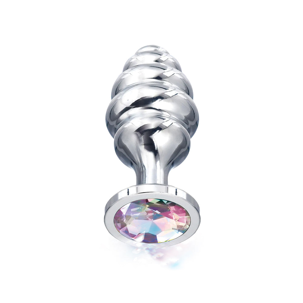 Nixie Ribbed Stainless Steel Butt Plug Honey Dipper Large