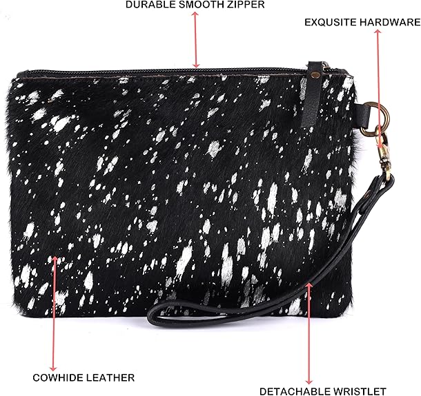 Mesa Luna Metallic Cowhide Handcrafted Large Wristlet