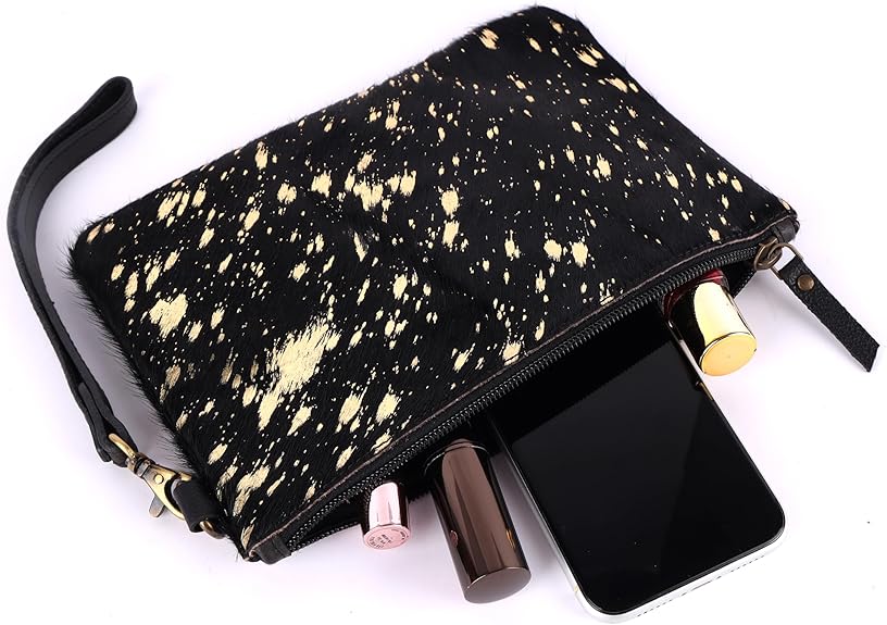 Mesa Luna Metallic Cowhide Handcrafted Large Wristlet