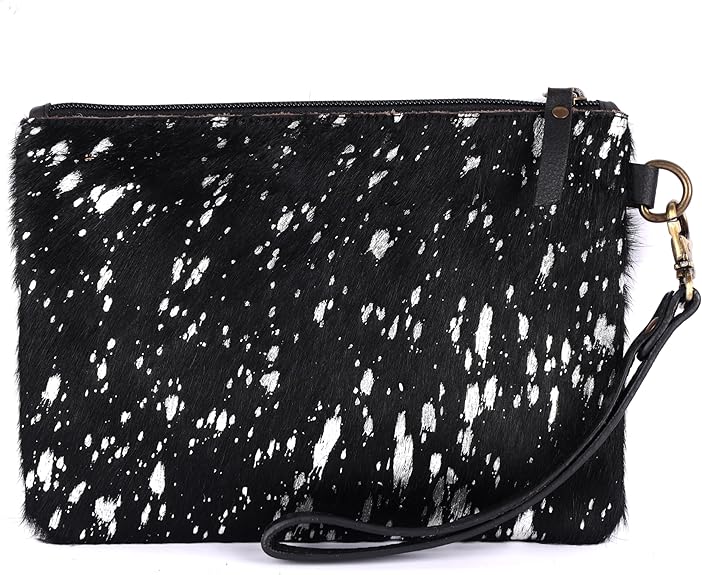 Mesa Luna Metallic Cowhide Handcrafted Large Wristlet