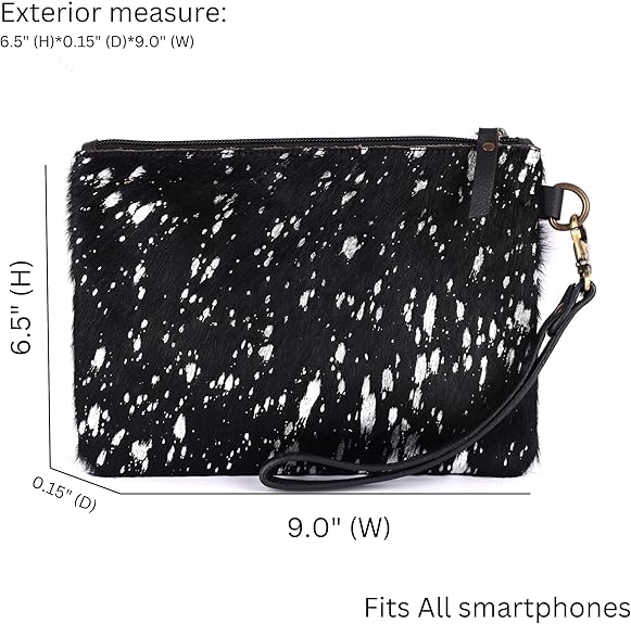 Mesa Luna Metallic Cowhide Handcrafted Large Wristlet