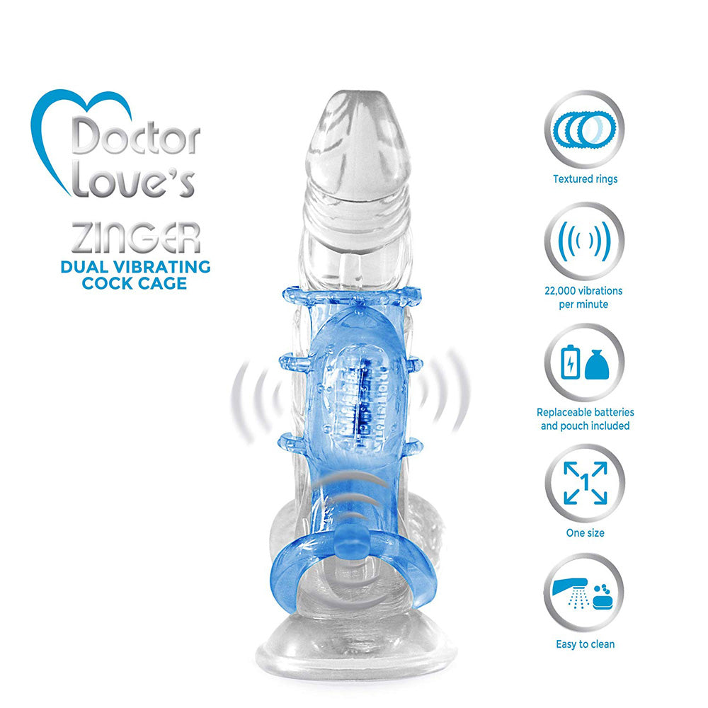 Zinger Dual Vibrating Cock Cage