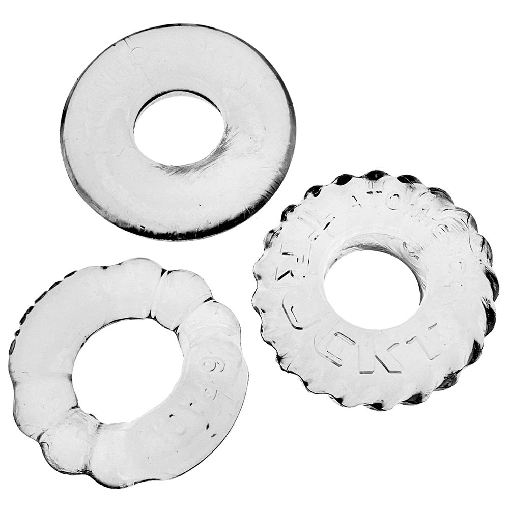 Bonemaker 3-Pack Cockring Kit Clear