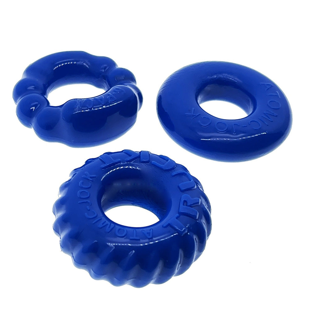Bonemaker 3-Pack Cockring Kit Pool Blue