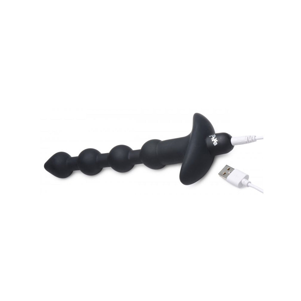 Bang! Vibrating Silicone Anal Beads & Remote Control Black