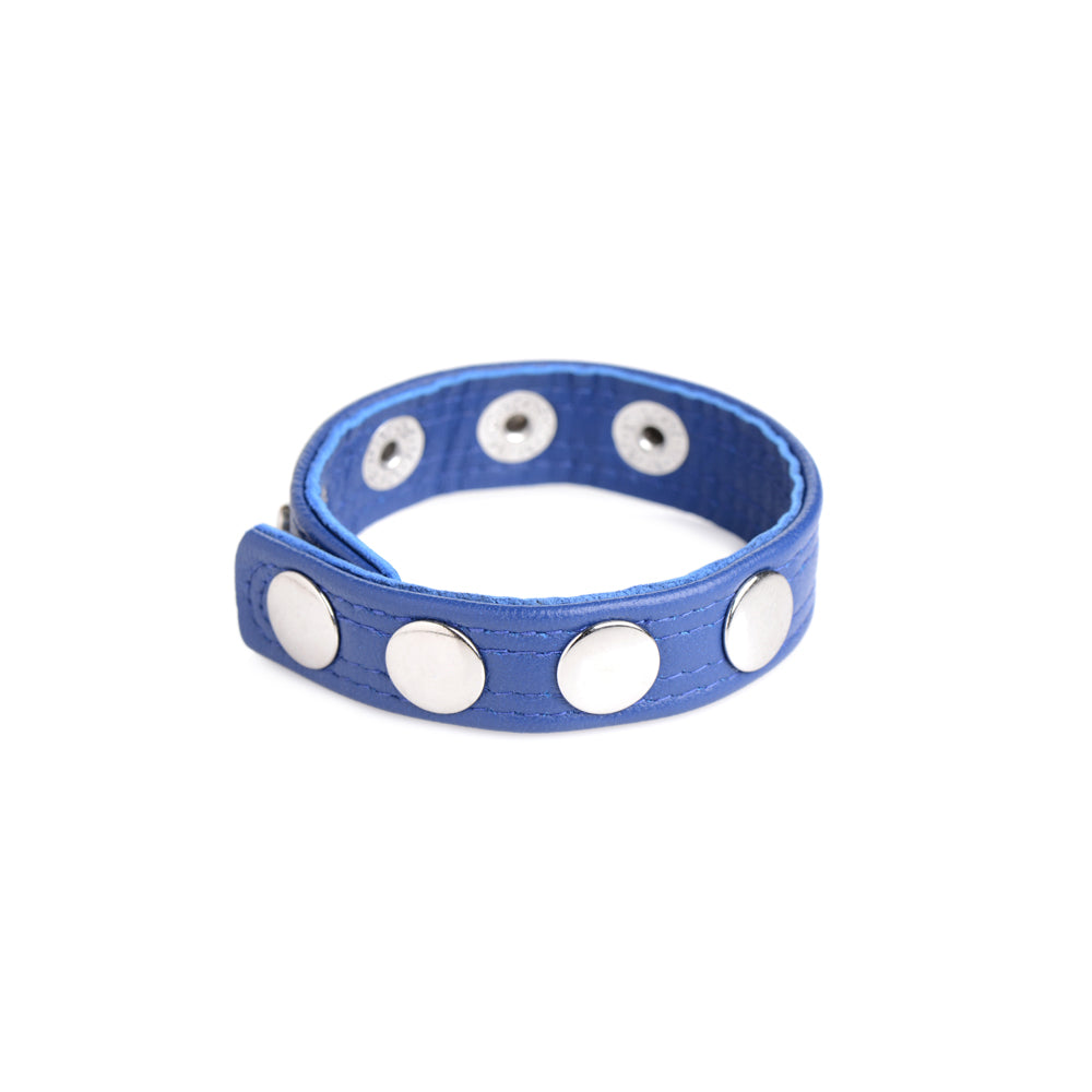 Strict Leather Cock Gear Leather Speed Snap Cock Ring Blue