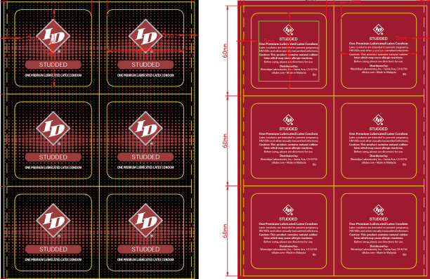 Studded Condom Bag of 144 Pcs