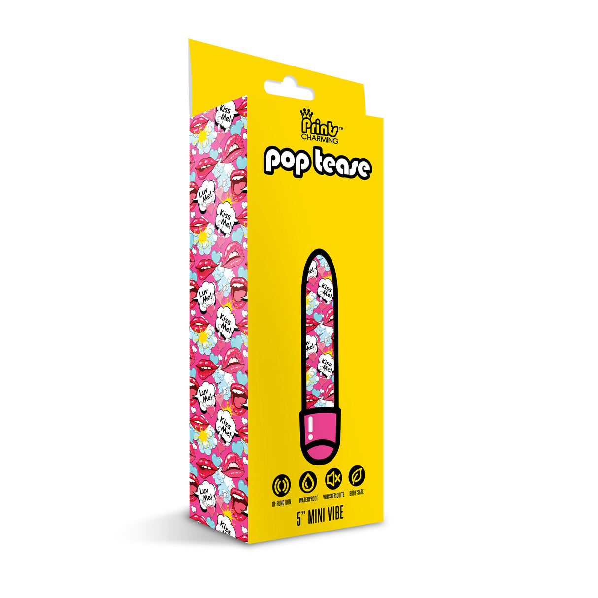 Prints Charming Pop Tease 5 Inch Mini Vibe - Kiss Me - Pink