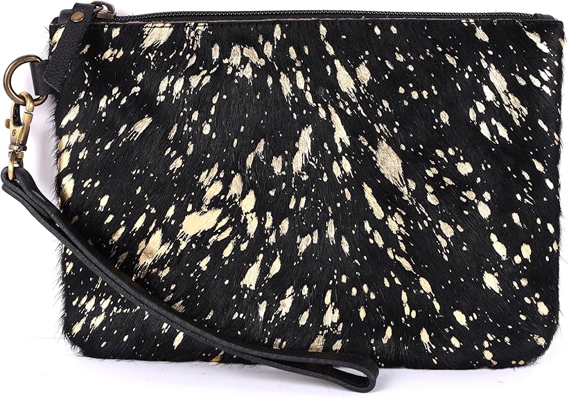 Mesa Luna Metallic Cowhide Handcrafted Large Wristlet