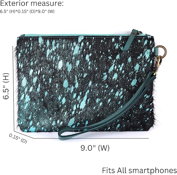 Mesa Luna Metallic Cowhide Handcrafted Large Wristlet