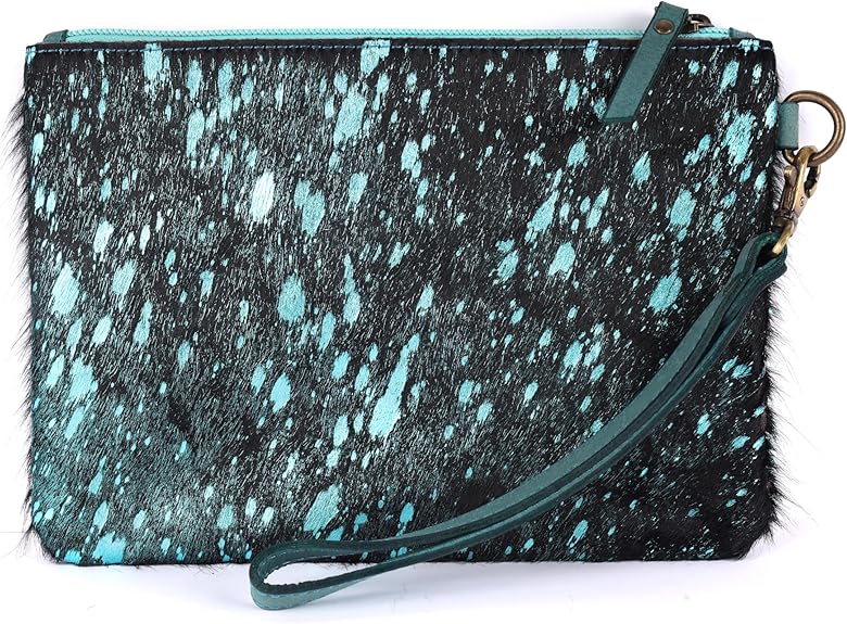 Mesa Luna Metallic Cowhide Handcrafted Large Wristlet